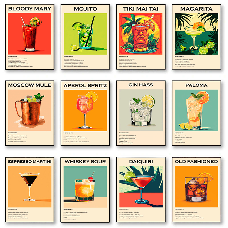 Art Craft Kitchen - Old Fashioned Cocktail Drinks Negroni Mojito