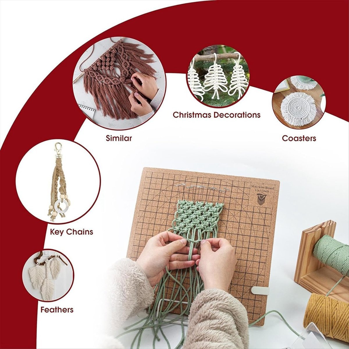 Art Craft Journals - AT16 Macrame Board Stand,Arts and Crafts