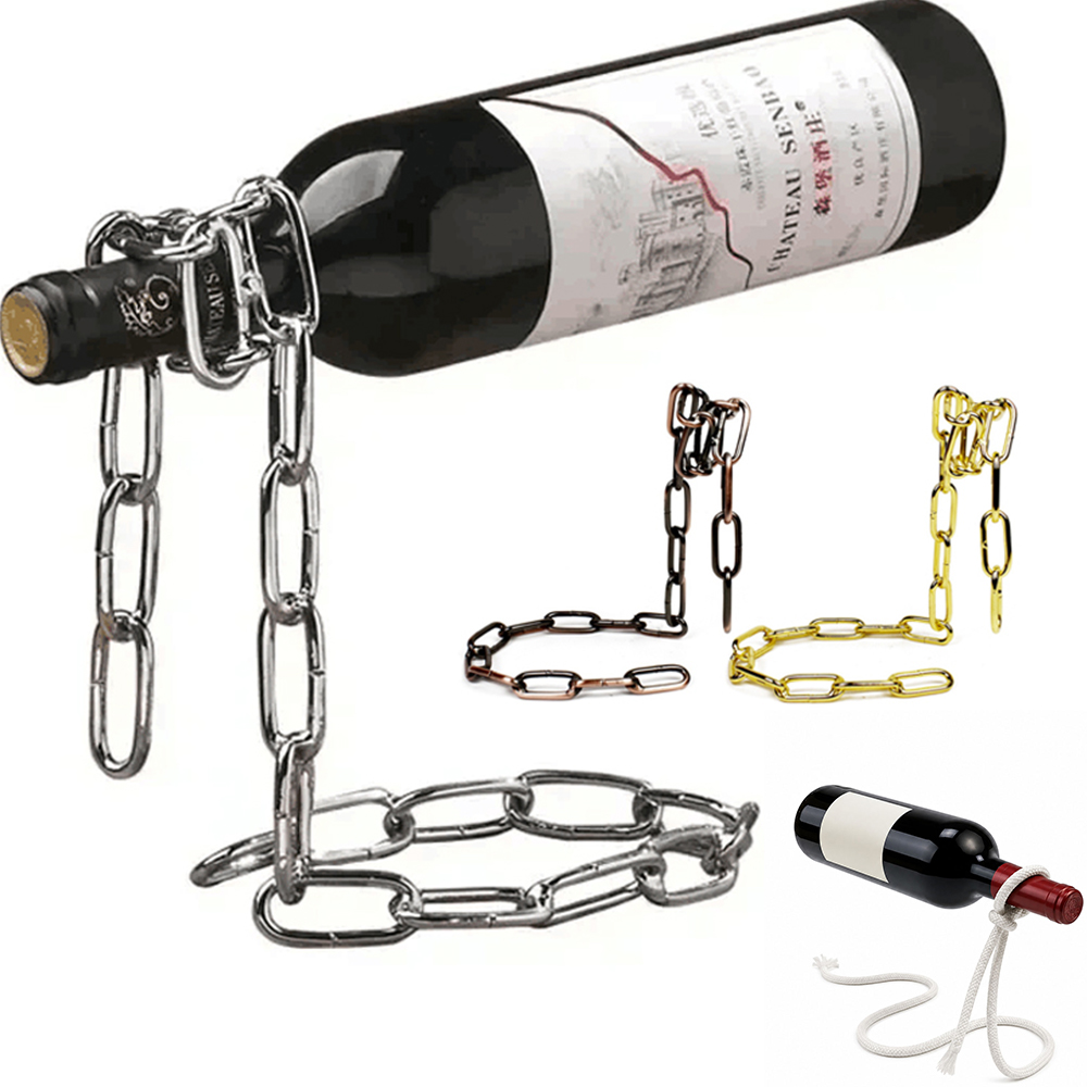 Art Craft Display - 1/2pc Iron Chain Wine Bottle Rack