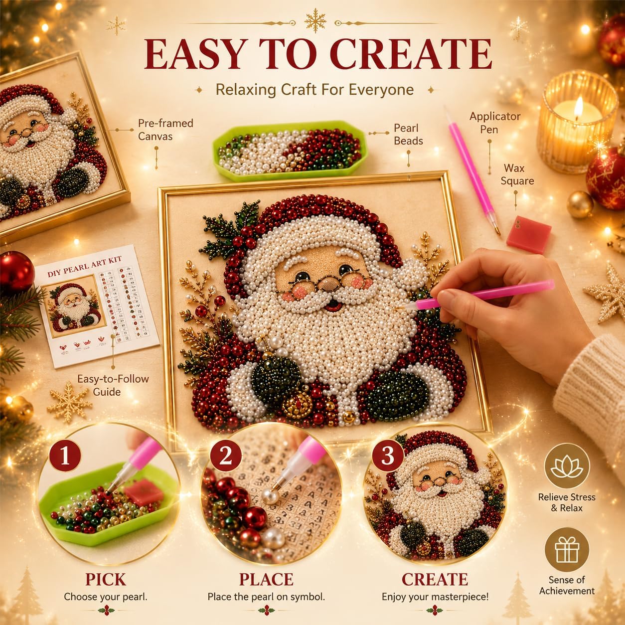 DIY Christmas Pearl Diamond Pa - Art Craft For Adults review and price