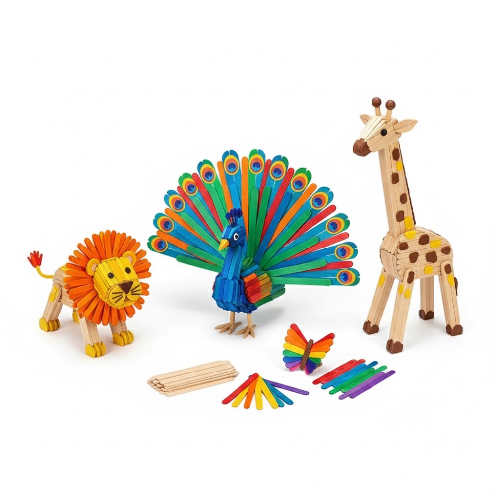 50Pcs Colored Wooden Popsicle  - Art Craft And Design review and price