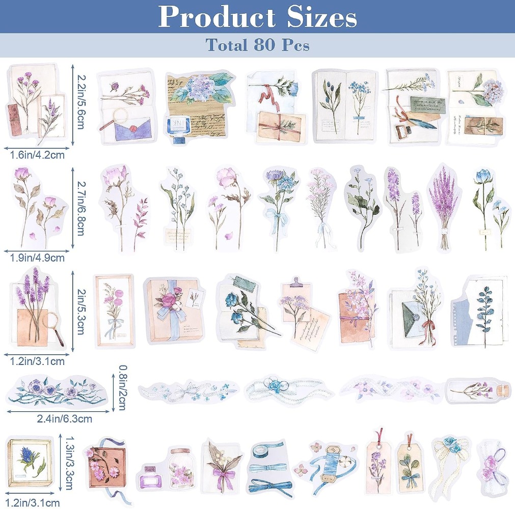 80PCS Lavender Scrapbook Stick - Art Craft Journals review and price
