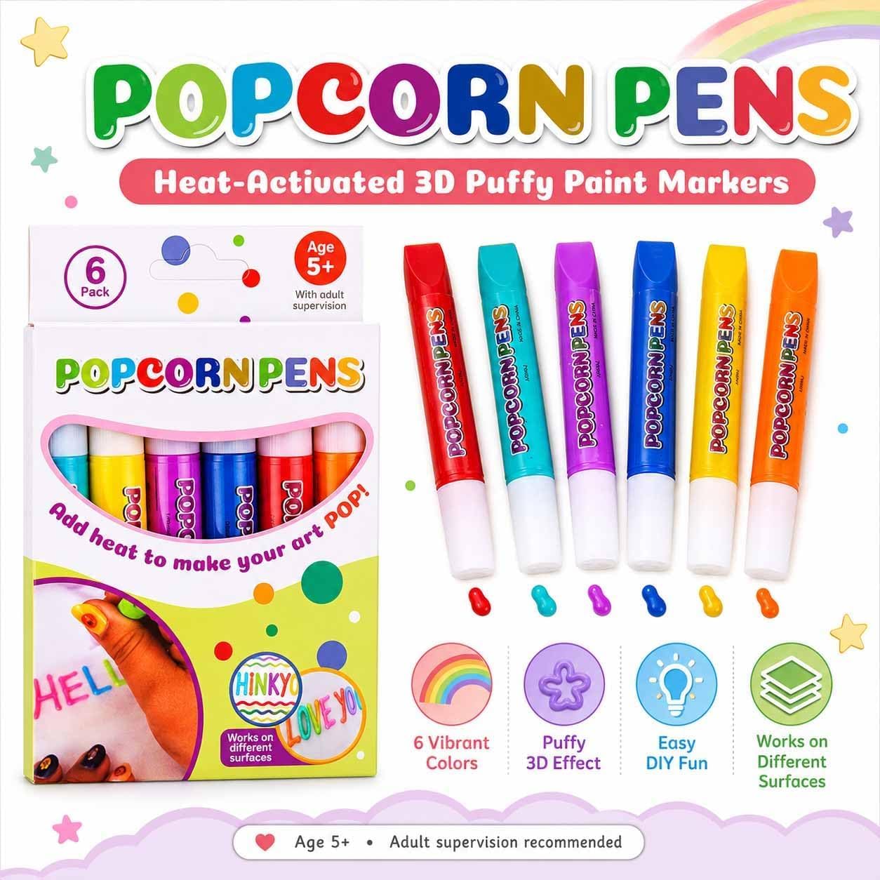 Magic Puffy Popcorn Pens 3D Pu - Art Craft Journals review and price
