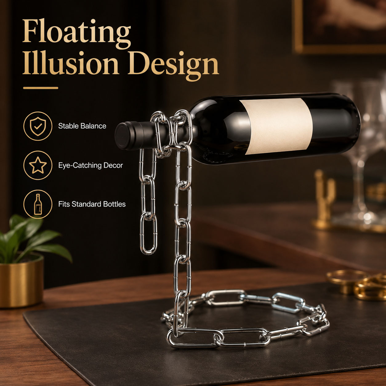 1/2pc Iron Chain Wine Bottle R - Art Craft Display review and price